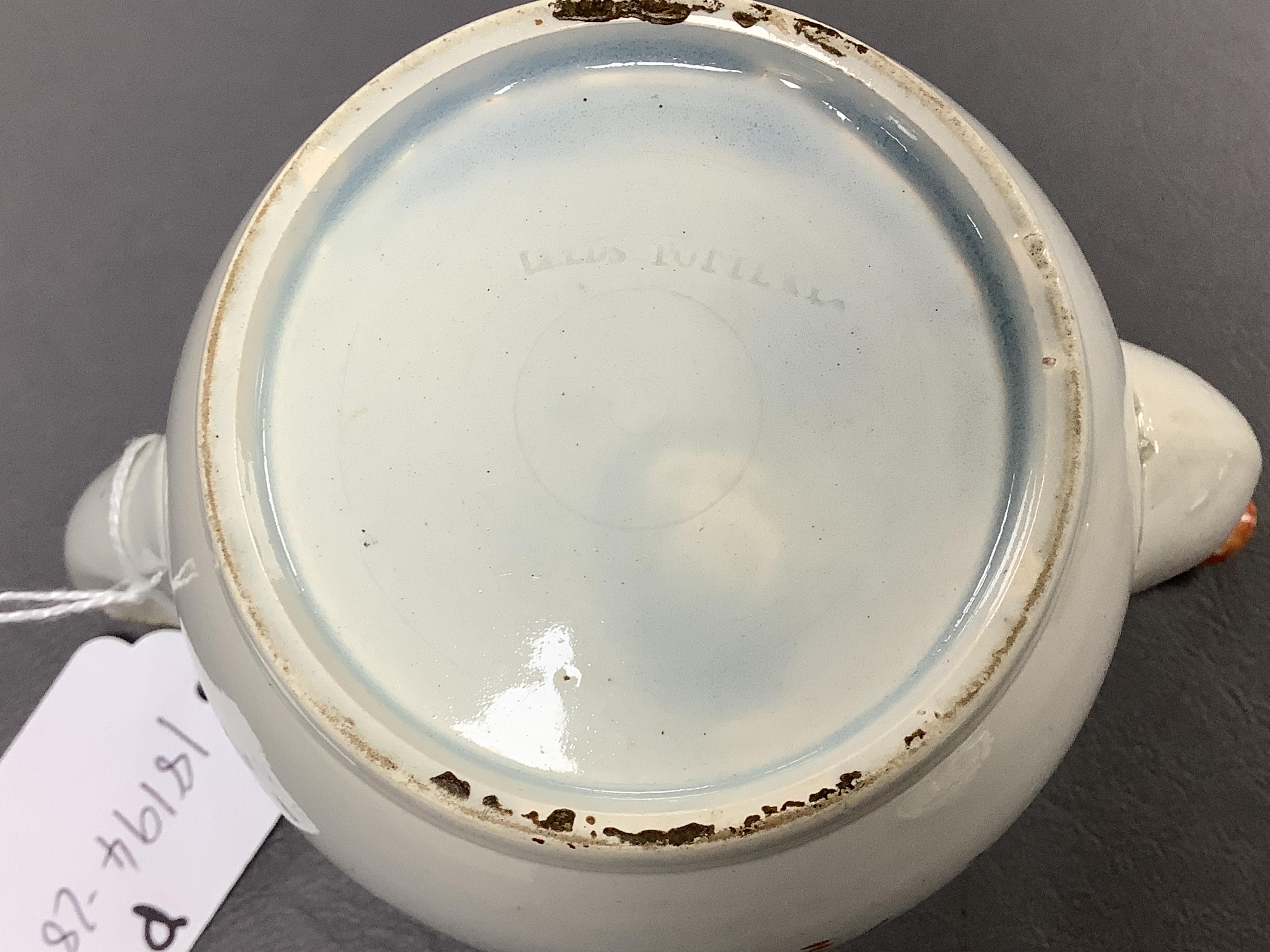 Leeds pottery, a creamware teapot, c.1785 and a pearlware teapot, c.1795, both stamped, tallest 13cm high